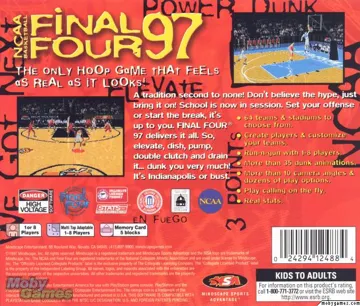 NCAA Basketball Final Four 97 (US) box cover back